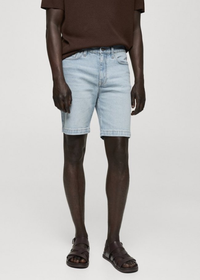 Mango Bermudas vaquera regular fit - Azul medio
