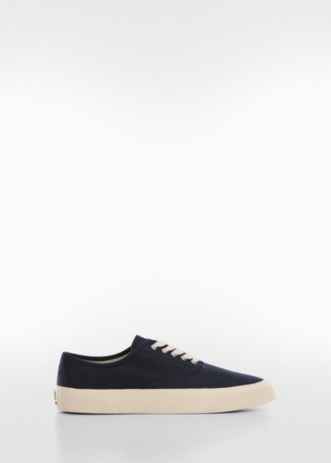 Mango Deportivas algodón cordones - Azul marino oscuro