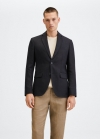 Mango Americana slim fit 100% lino - Azul marino oscuro