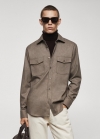 Mango Sobrecamisa algodón bolsillos - Beige