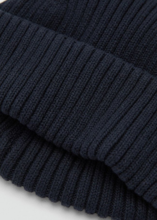 Mango Gorro algodón punto canalé - Azul marino oscuro