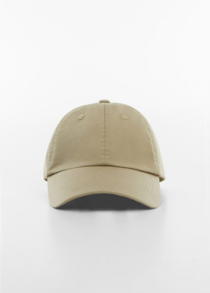 Mango Gorra algodón visera - Marrón claro/pastel