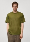 Mango Camiseta estructura regular fit - Verde