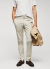 Mango Pantalón chino slim fit sarga - Arena