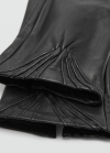 Mango Guantes piel detalle fruncido - Negro