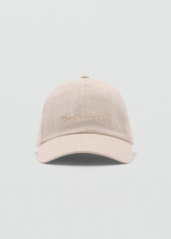 Mango Gorra mensaje bordado - Beige