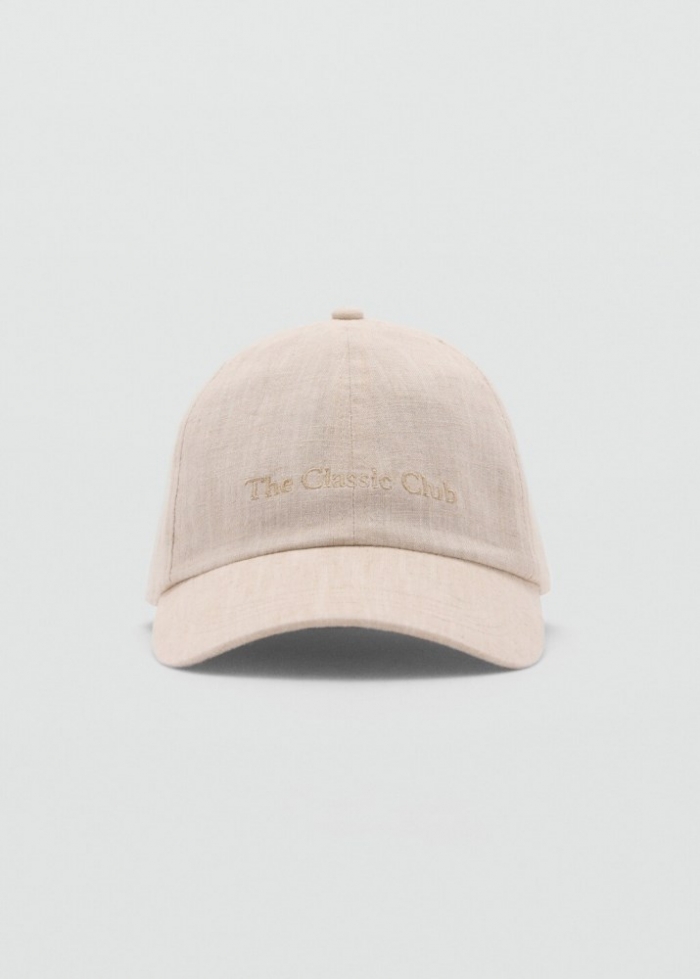 Mango Gorra mensaje bordado - Beige