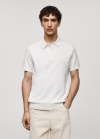 Mango Polo punto fino - Blanco