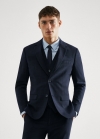 Mango Americana traje cuadro super slim fit - Azul marino oscuro