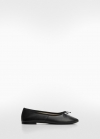 Mango Bailarina piel lazo - Negro