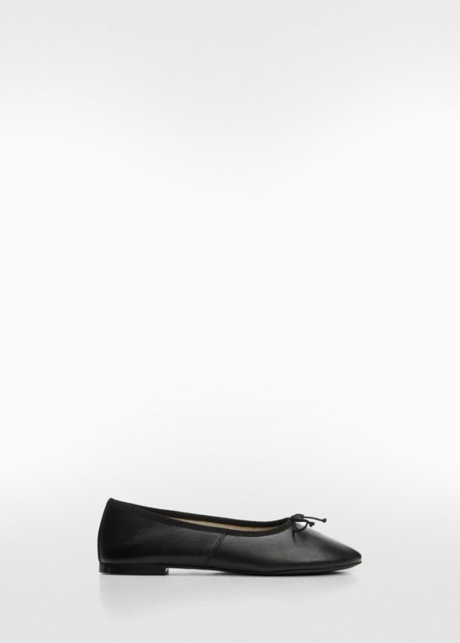 Mango Bailarina piel lazo - Negro