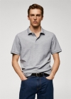 Mango Polo algodón piqué - Gris claro vigoré