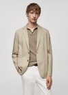 Mango Americana ligera algodón - Beige