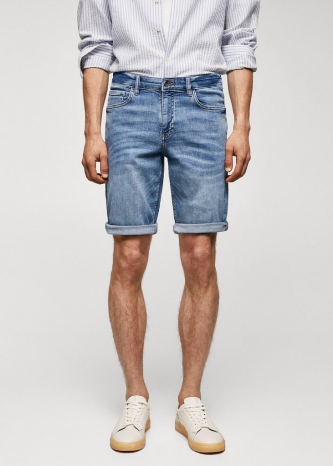 Mango Bermudas vaqueras slim fit - Azul medio