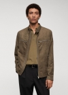 Mango Cazadora efecto ante cremallera - Khaki