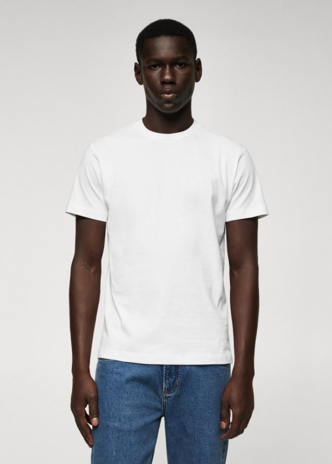 Mango Camiseta básica algodón lightweight - Blanco