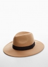 Mango Sombrero 100% lana - Marrón medio