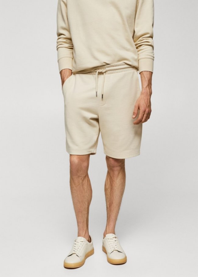Mango Bermudas jogger algodón - Arena