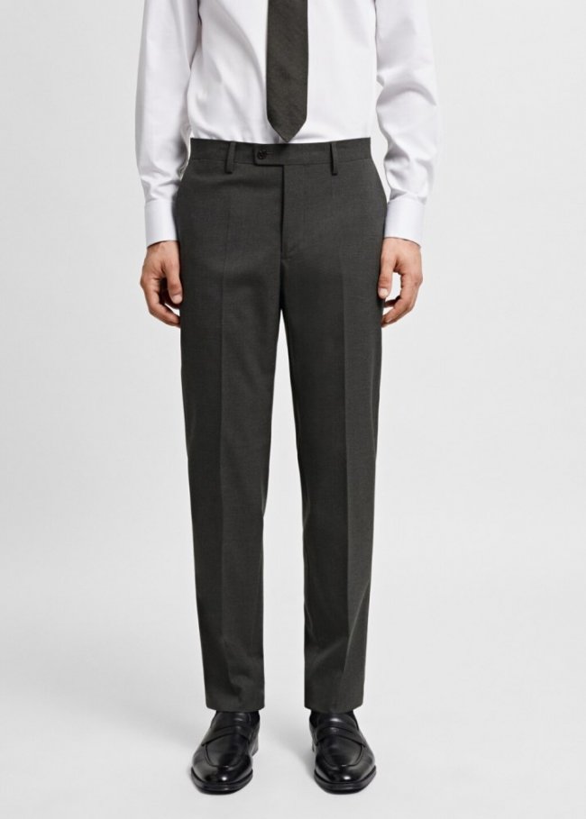 Mango Pantalón traje slim fit tejido comfort stretch - Verde