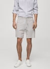 Mango Bermudas regular fit cordón - Gris hielo