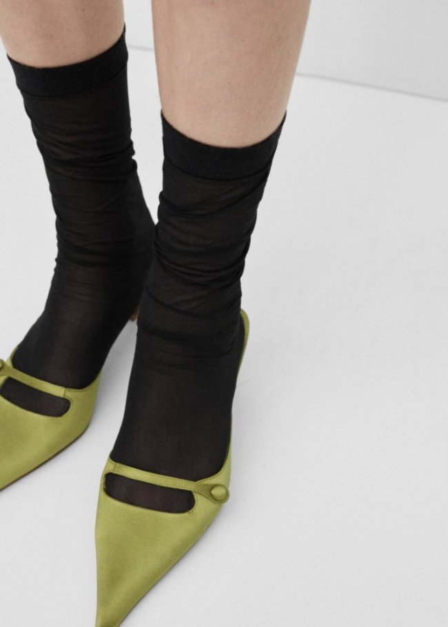 Mango Pack de 2 calcetines velados - Negro