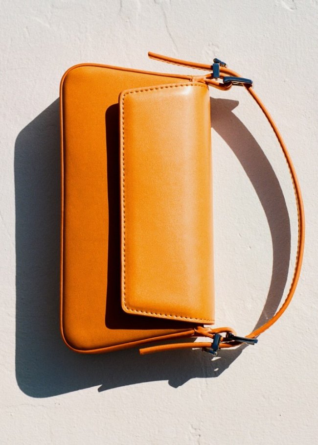 Mango Bolso solapa doble asa - Naranja