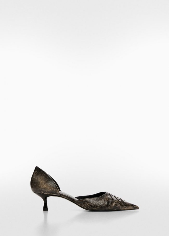 Mango Zapato piel punta - Gris