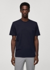 Mango Camiseta algodón transpirable - Azul marino oscuro