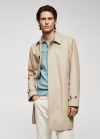Mango Trench algodón water repellent - Gris claro/pastel