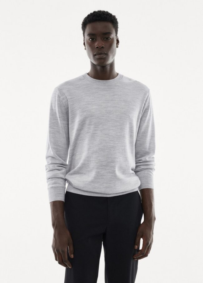 Mango Jersey lana merino lavable - Gris claro vigoré