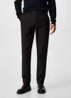 Mango Pantalón slim fit algodón cuadros - Marrón
