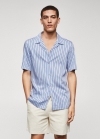 Mango Camisa bowling regular fit rayas - Lavanda