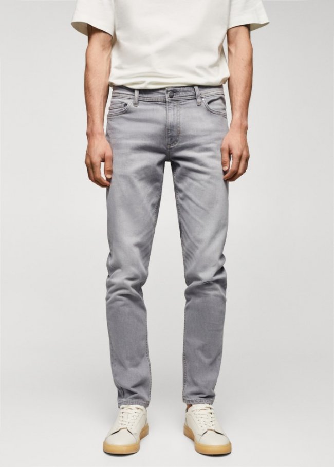 Mango Jeans Jan slim fit - Gris claro