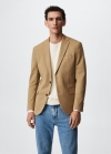 Mango Americana algodón estructura - Beige