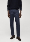 Mango Pantalón slim fit algodón micro pata de gallo - Azul marino