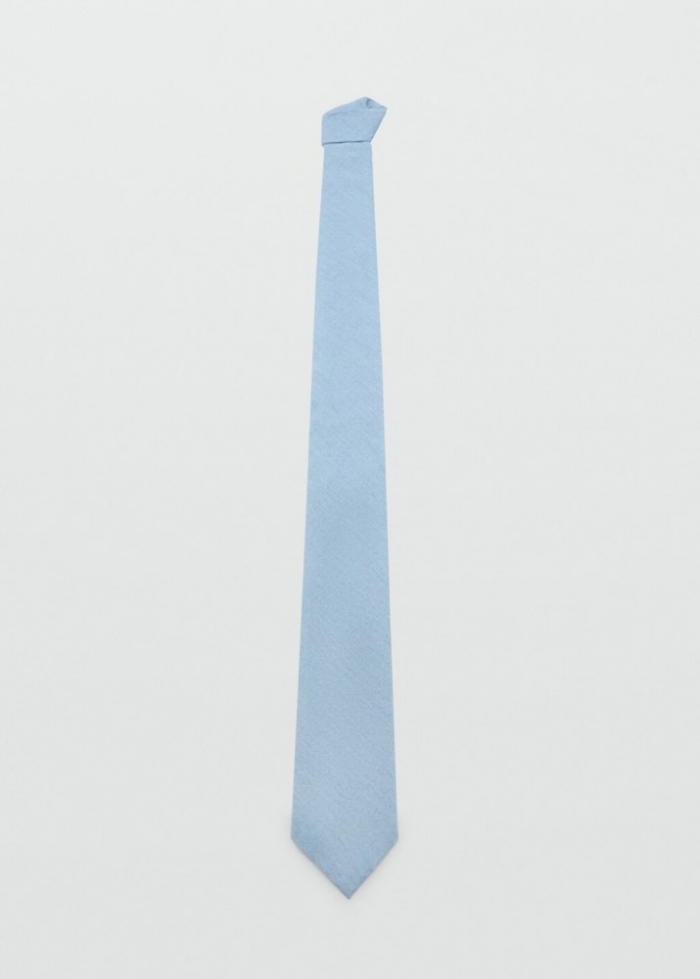 Mango Corbata 100% algodón estructura - Azul