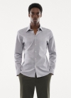 Mango Camisa micro cuadro tejido stretch - Gris