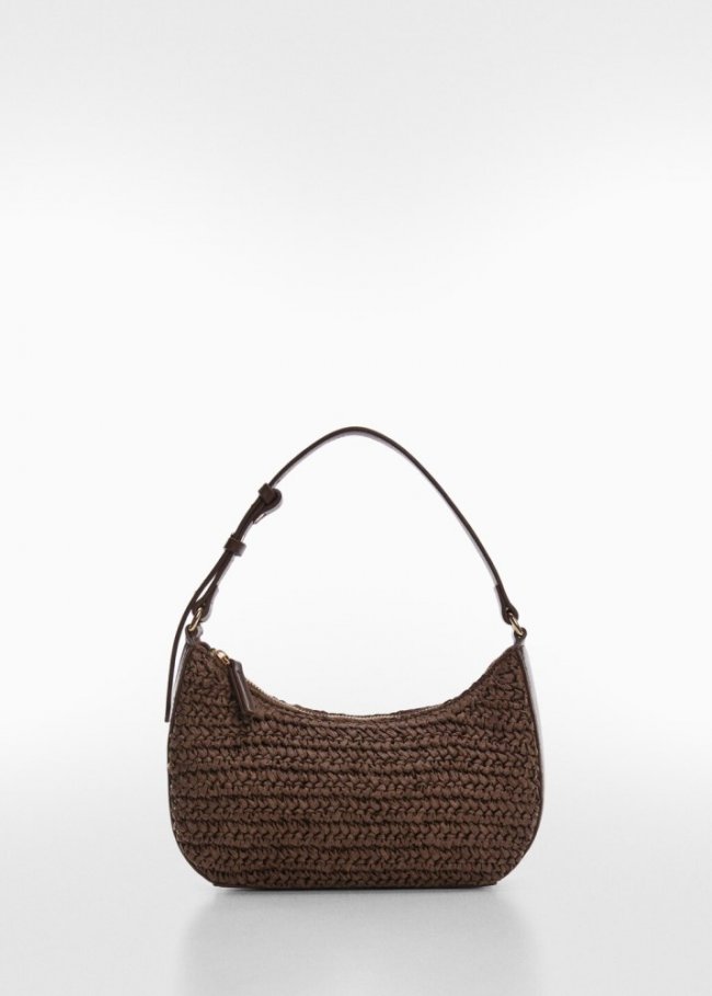 Mango Bolso hombro fibra natural - Chocolate