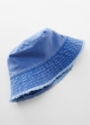 Mango Gorro bucket deshilachado - Azul