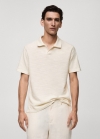 Mango Polo regular fit punto textura - Crudo