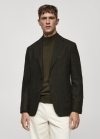 Mango Americana slim fit mezcla lana - Khaki