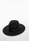 Mango Sombrero 100% lana - Negro