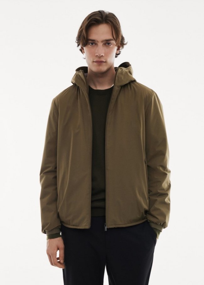 Mango Chaqueta acolchada capucha water-repellent - Khaki
