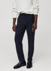 Mango Pantalón lana fría detalle pinzas - Azul marino oscuro
