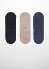 Mango Pack 3 calcetines diseño rayas - Azul celeste