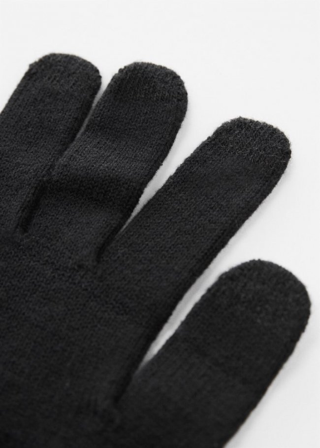 Mango Guantes táctiles punto - Negro