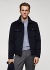 Mango Chaqueta lana bolsillos - Azul marino