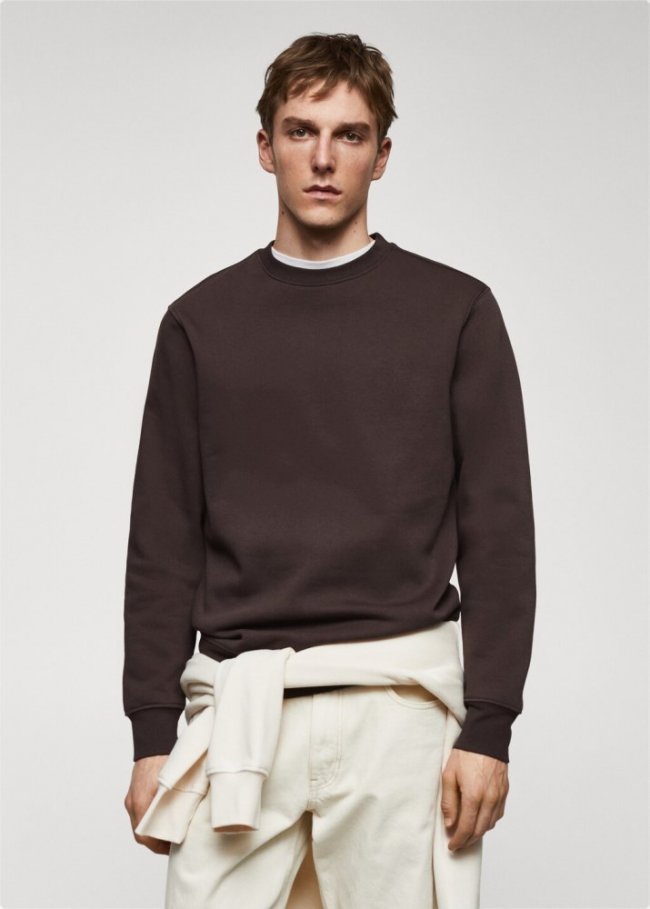 Mango Sudadera ligera algodón - Chocolate