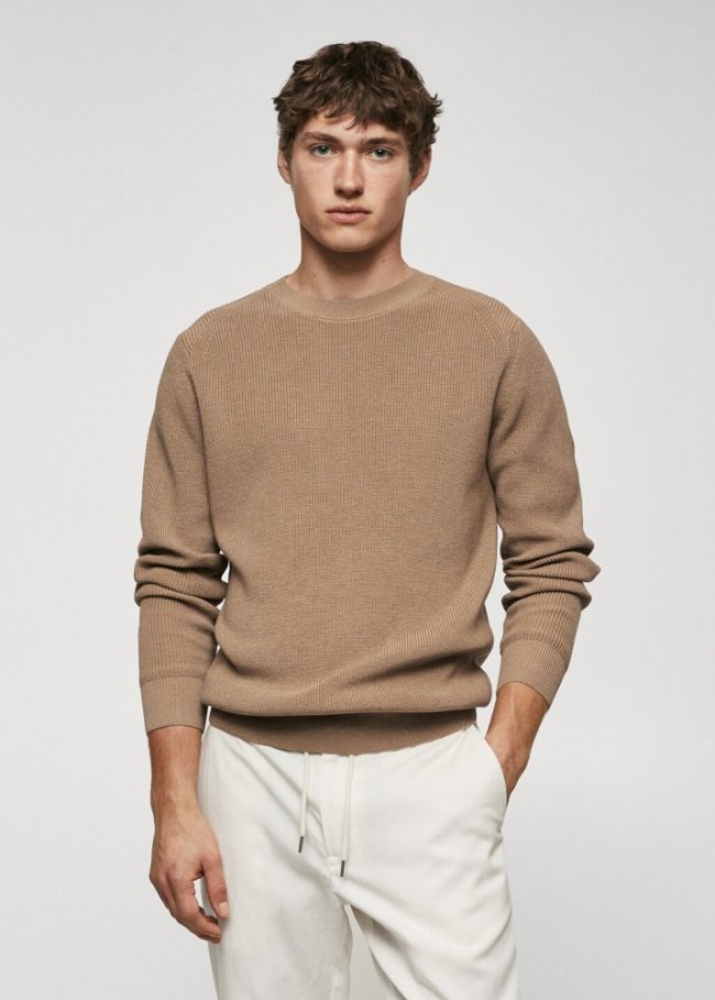 Mango Jersey básico algodón - Beige