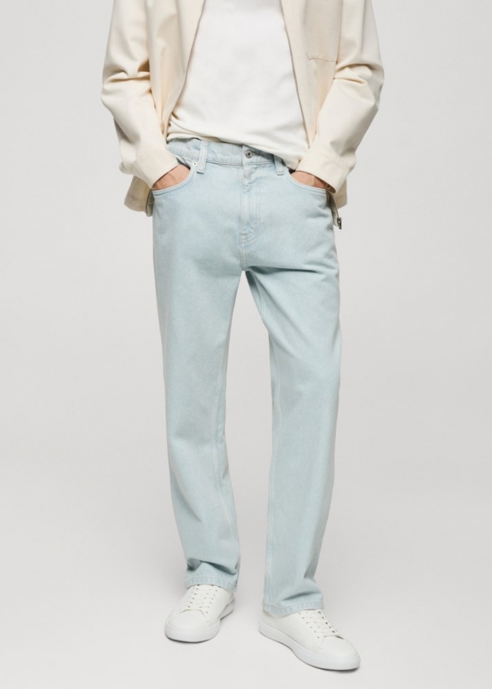 Mango Jeans relaxed fit efecto lavado - Azul bleach